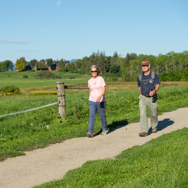 Couple walking on the trail