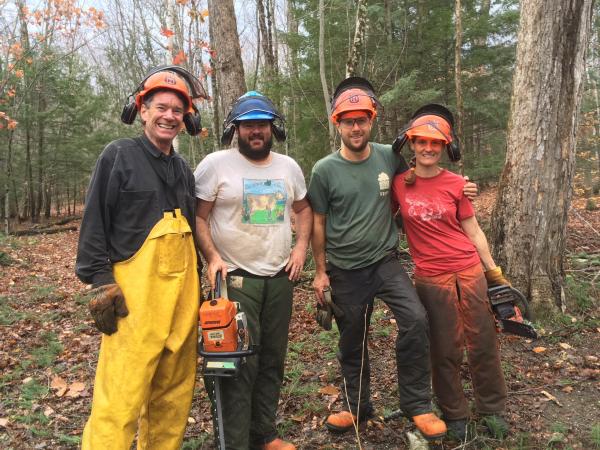 Marshall Webb with his Woodlands team in the logging yard