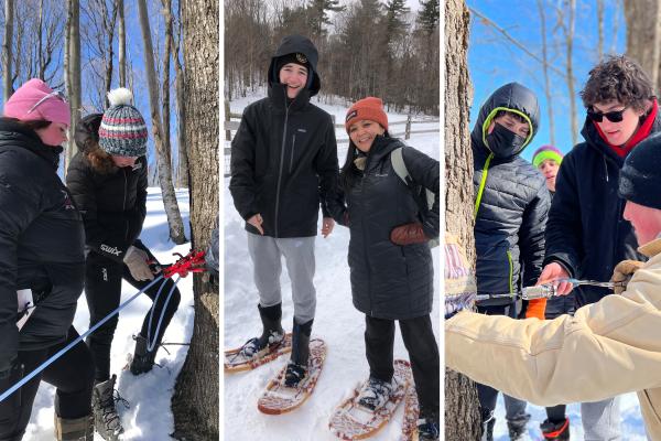 CVU students outside at Shelburne Farms in winter