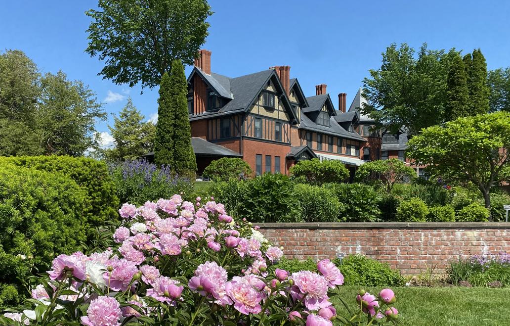 Shelburne Farms Inn with peonies